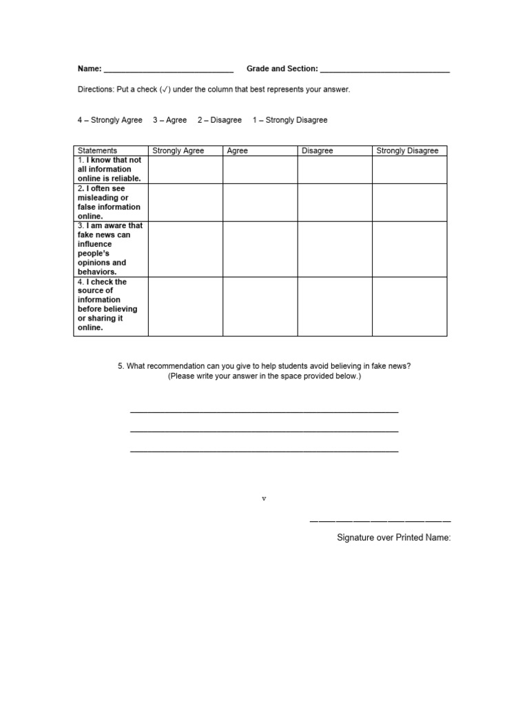 Likert Column Survey Format | PDF