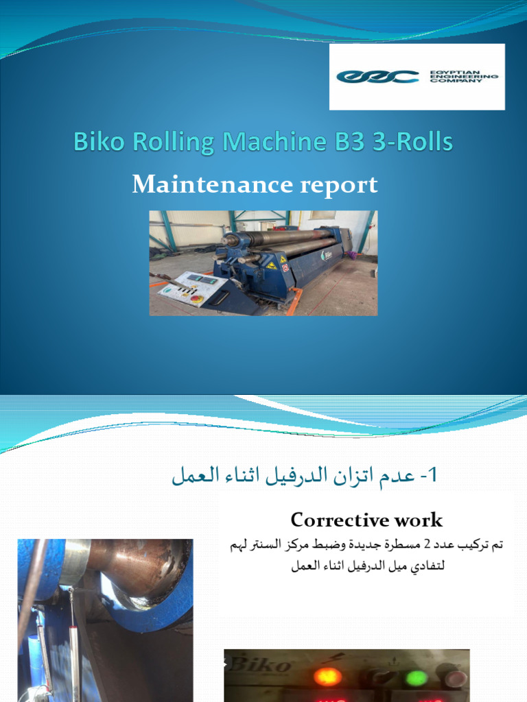 Rolling Machine Maintenace Report | PDF