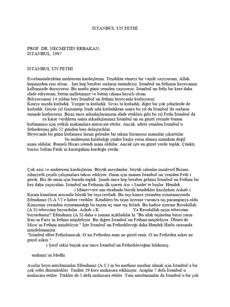 Istanbulun Fethi | PDF
