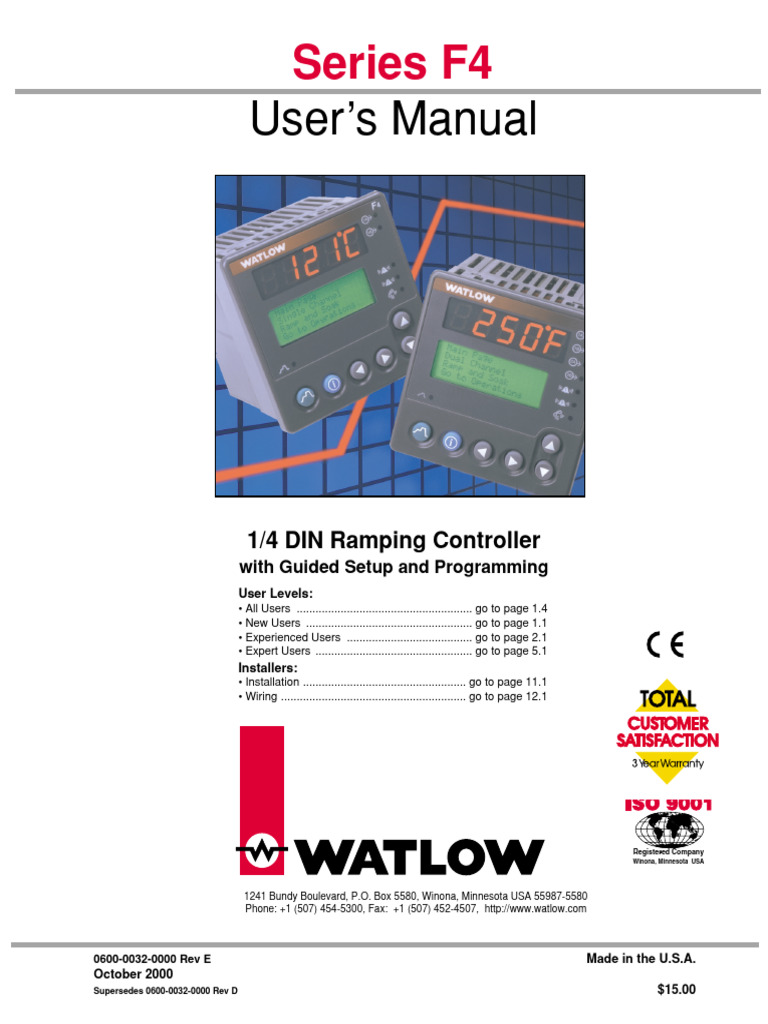 Watlowf4 Usermanual | PDF | Parameter (Computer Programming) | Menu ...