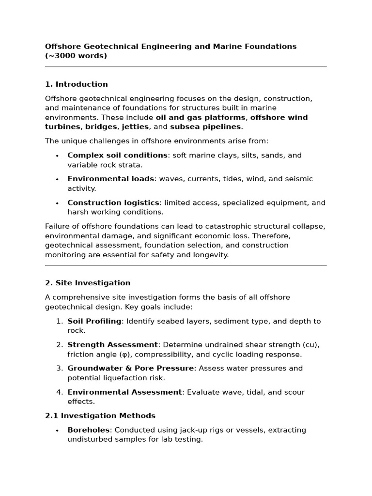 D Offshore Geotechnical Engineering and Marine Foundations | PDF ...
