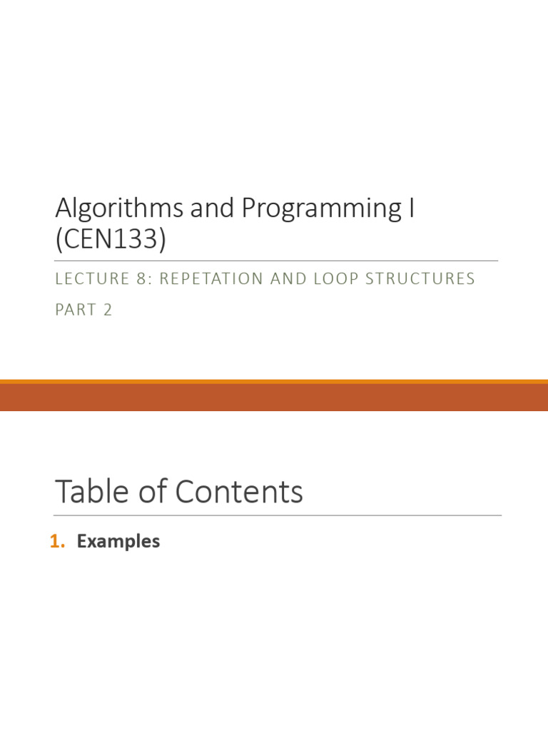 8 Repetation and Loop Structures Part 2 | PDF | Control Flow ...