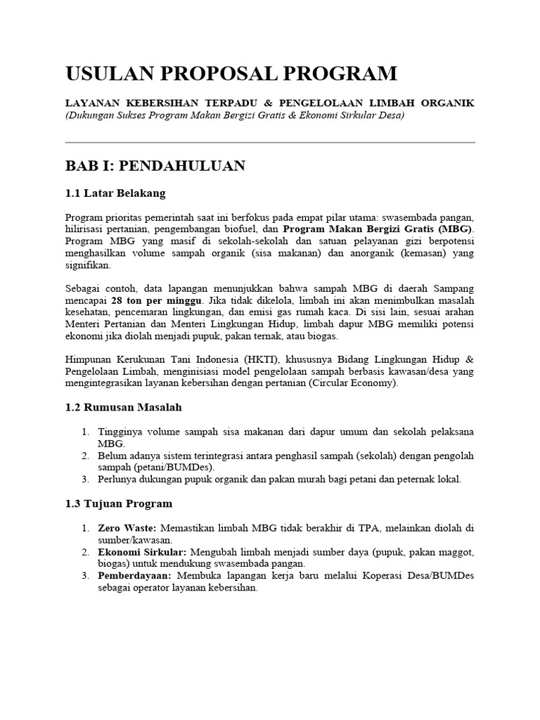 Usulan Proposal Program | PDF
