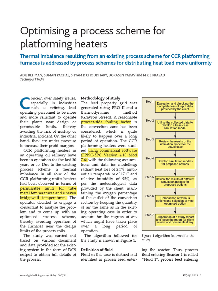 Optimising A Process Scheme For Platforming Heaters | PDF | Convection ...