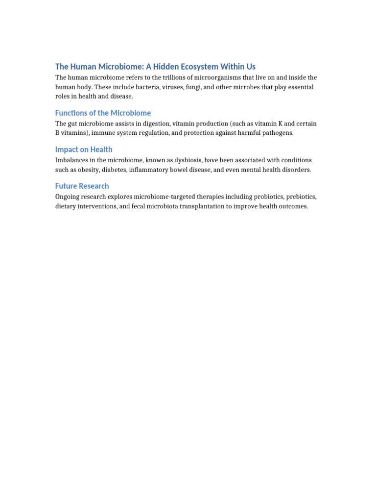 The Human Microbiome | PDF