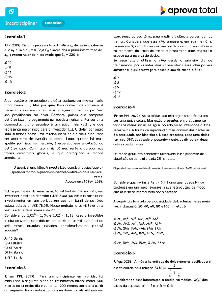 Aprova Total | PDF | Pi | Sequência