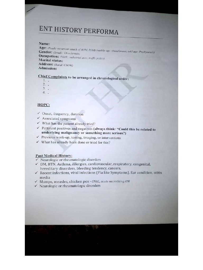 ENT History | PDF