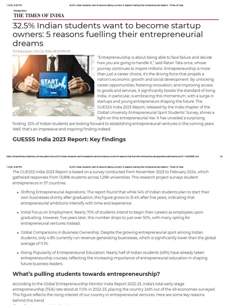 32.5% Indian Students Want To Become Startup Owners - 5 Reasons ...