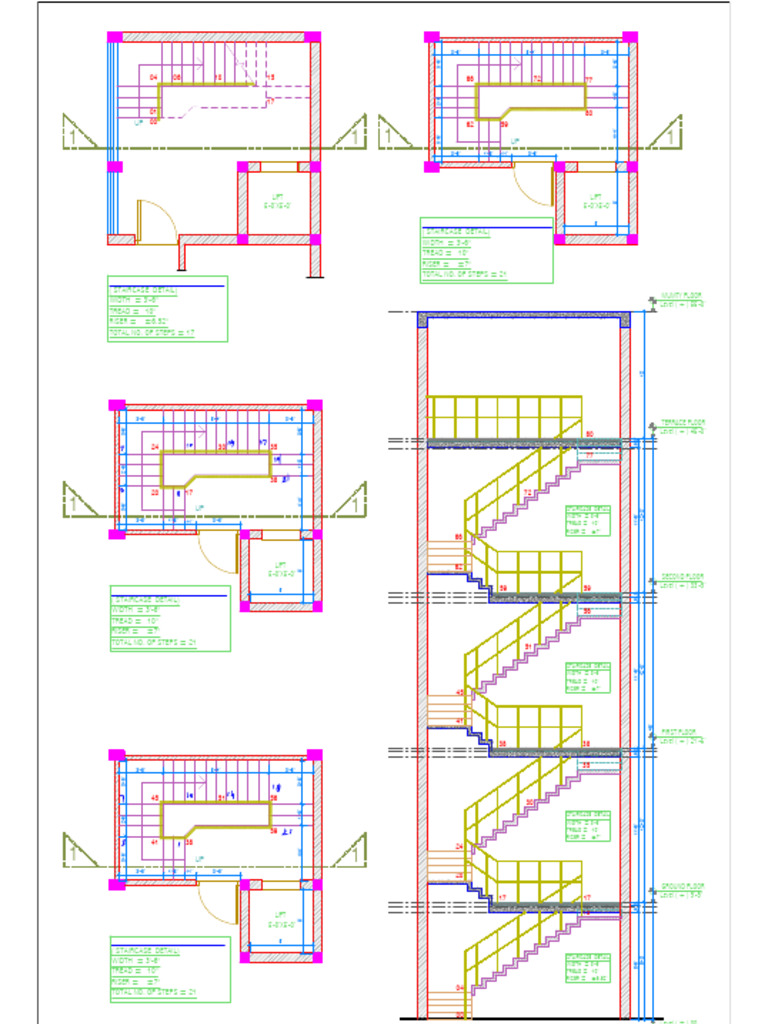 Plan and Staircase Detail | PDF | Stairs | Transport Buildings And ...