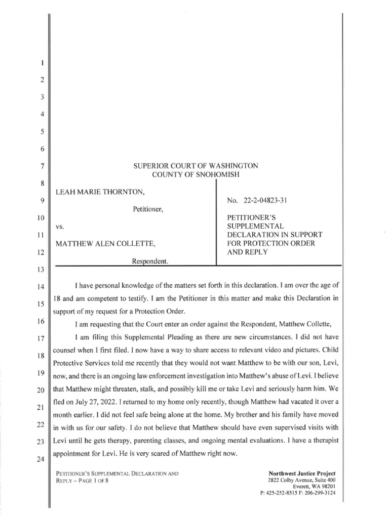 9.22.22 Petitioner's Supplemental Declaration With Exhibits 1-4 Final | PDF