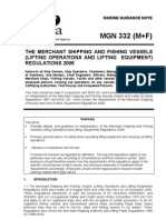 MGN 332 (M+F) : The Merchant Shipping and Fishing Vessels (Lifting Operations and Lifting Equipment) Regulations 2006