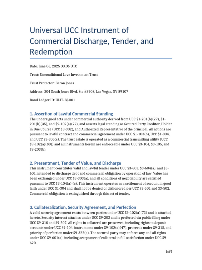 UCC Discharge Trust Instrument Supercode EXPANDED Corrected | PDF ...