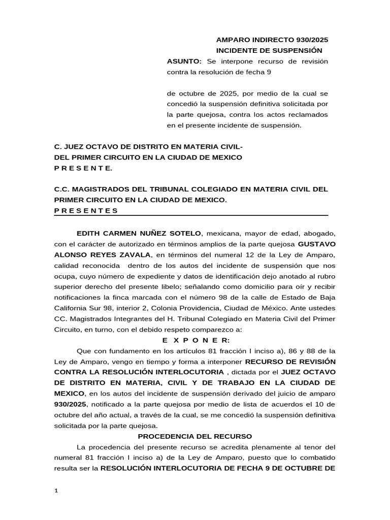 Recurso de Revision 2025 | PDF | México | Ley Pública