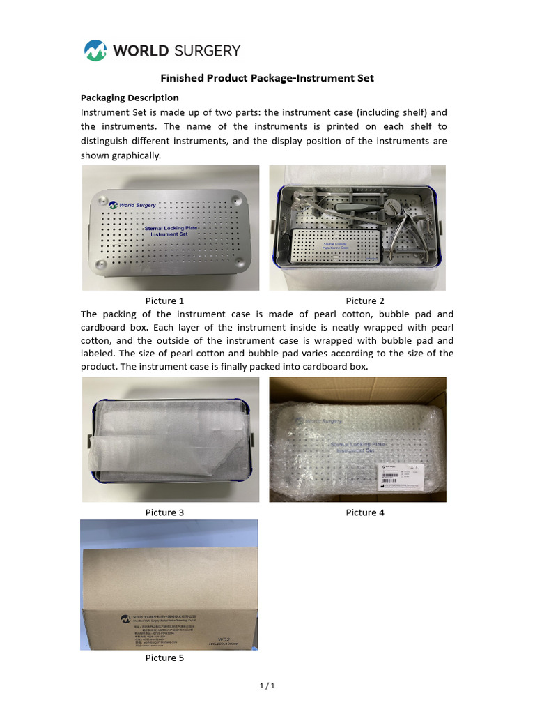 Finished Product Package-Instruments - Instrument Set | PDF