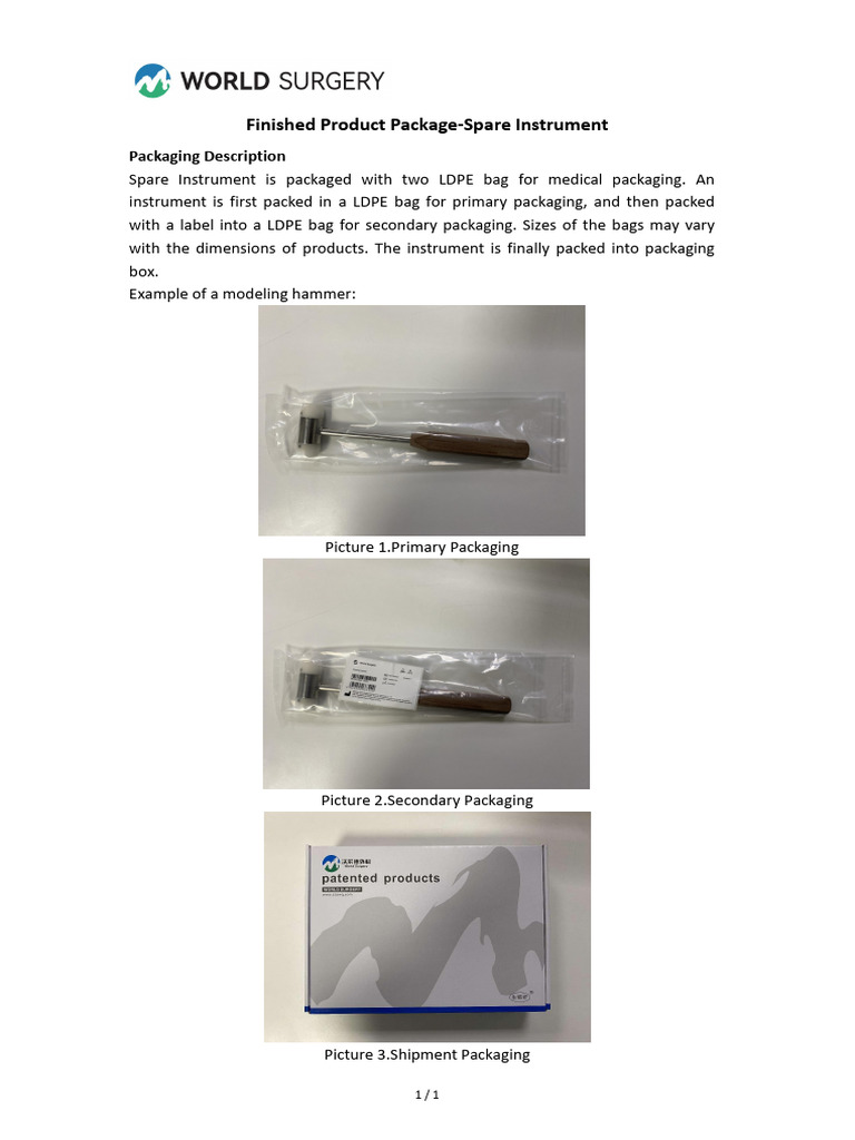 Finished Product Package-Instruments - Spare Instrument | PDF