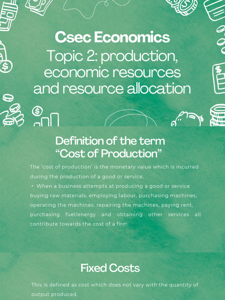 Csec Economics Topic 2 | PDF