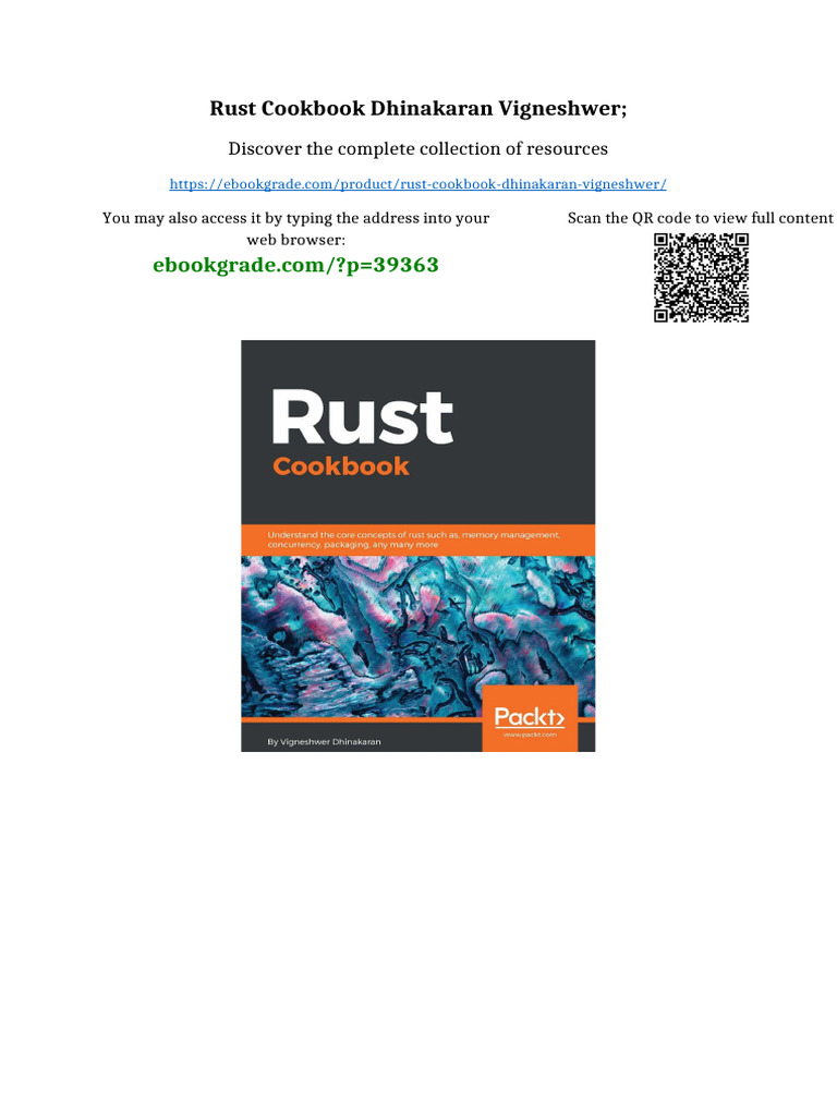 Rust Cookbook Dhinakaran Vigneshwer Full | PDF | Intellectual Property