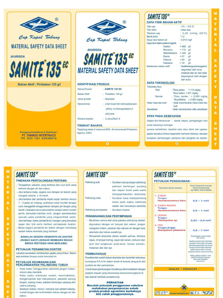 Msds Samite 135 Ec | PDF