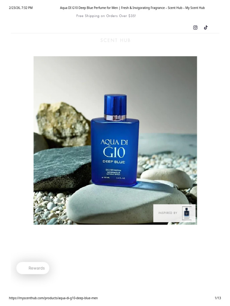 Aqua DI G10 Deep Blue Perfume For Men - Fresh & Invigorating Fragrance ...