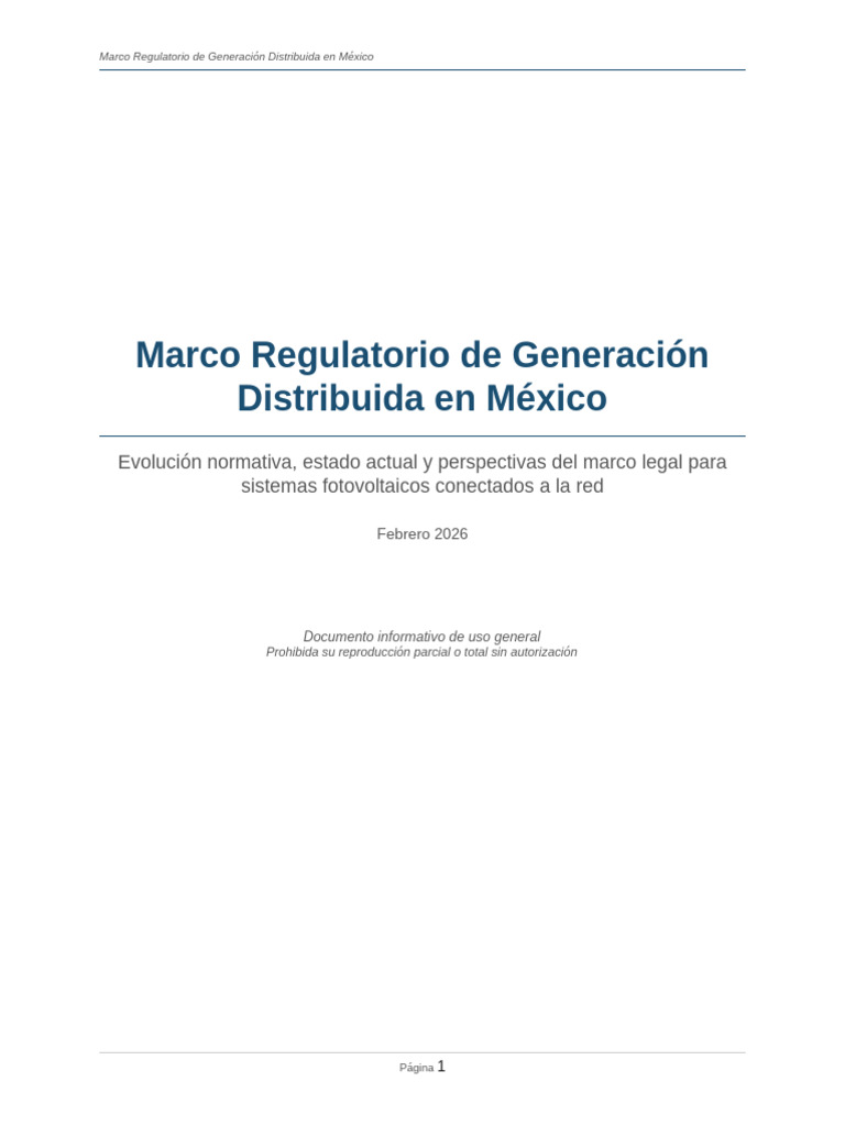 Doc3 Marco Regulatorio | PDF | Generación distribuida | México
