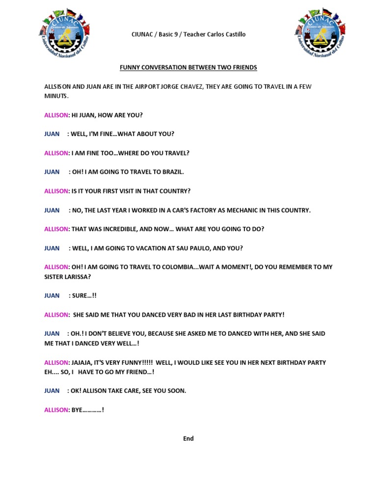 Funny Conversation Between Two Friends