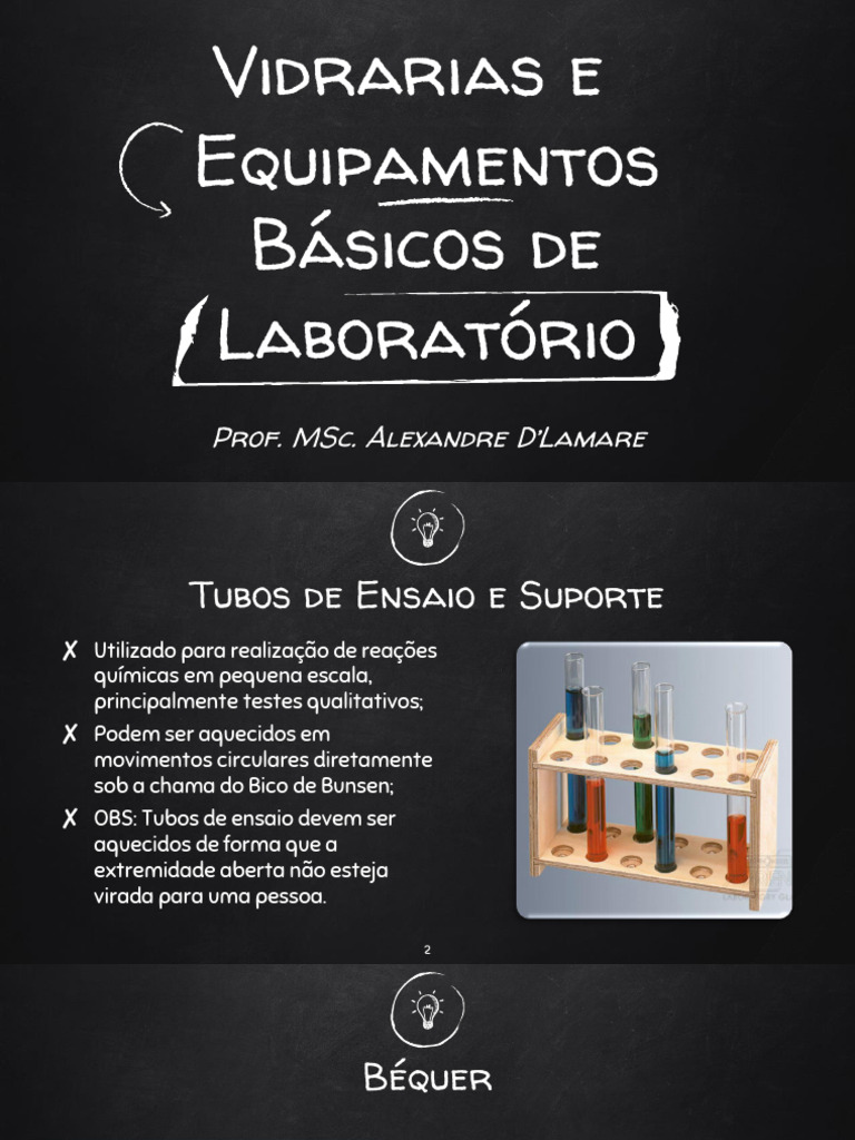 Vidrarias e Equipamentos Básicos de Laboratório | PDF | Alternador de ...