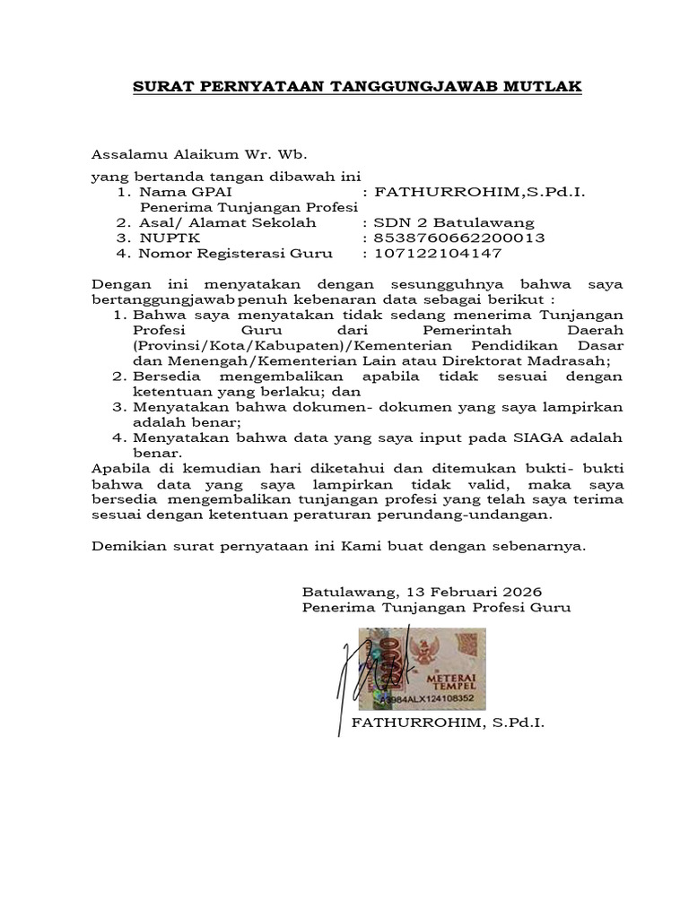SPTJM TPG Fathur 2026 | PDF