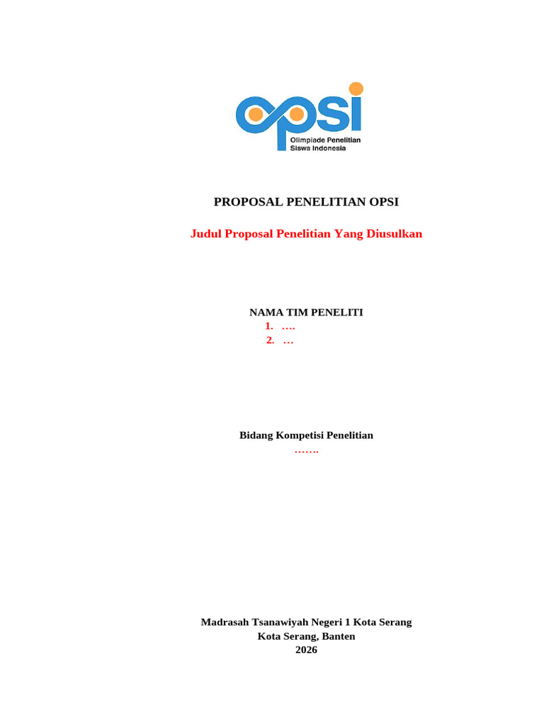Template Proposal Penelitian Opsi 2026 | PDF