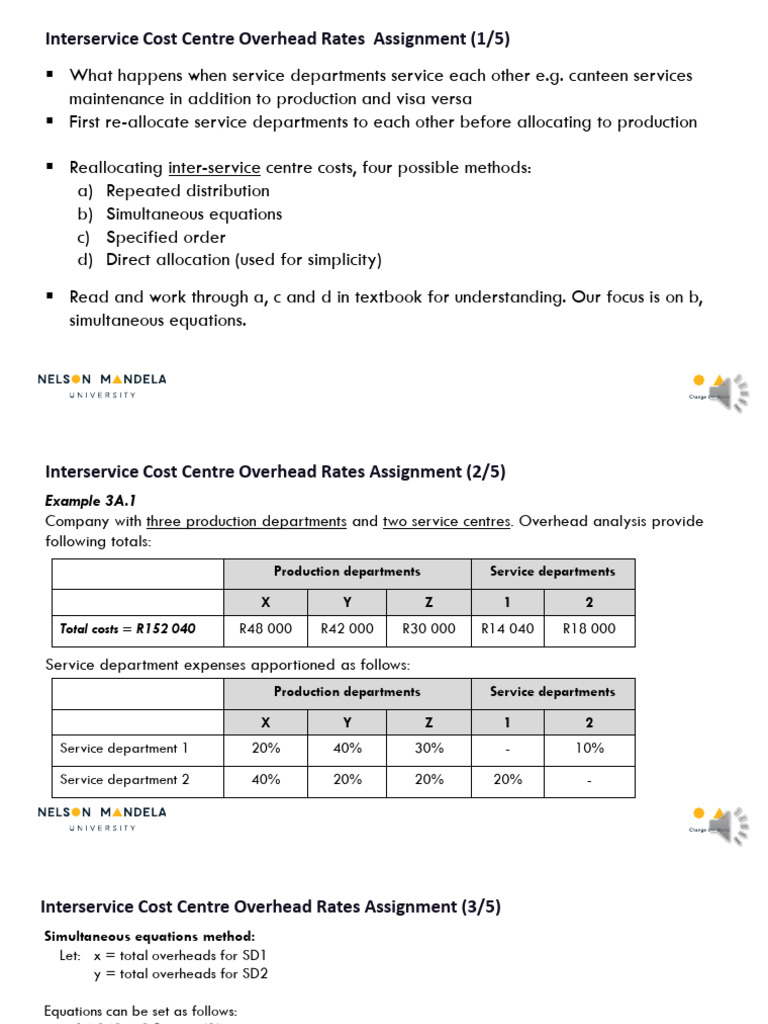 Cost Assignment Interservice Allocation | PDF