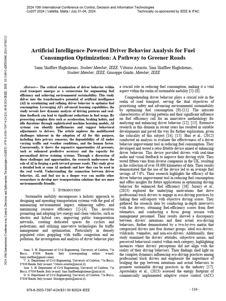 Artificial Intelligence-Powered Driver Behavior Analysis For Fuel ...