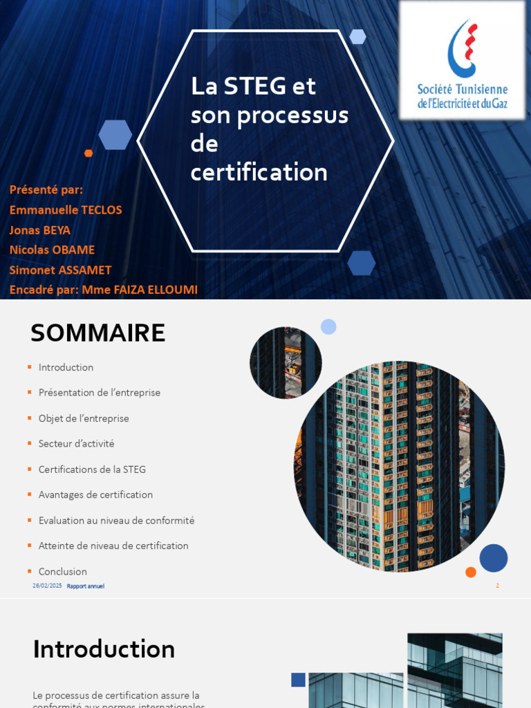 La STEG Et Son Processus de Certification | PDF | Économie énergétique ...