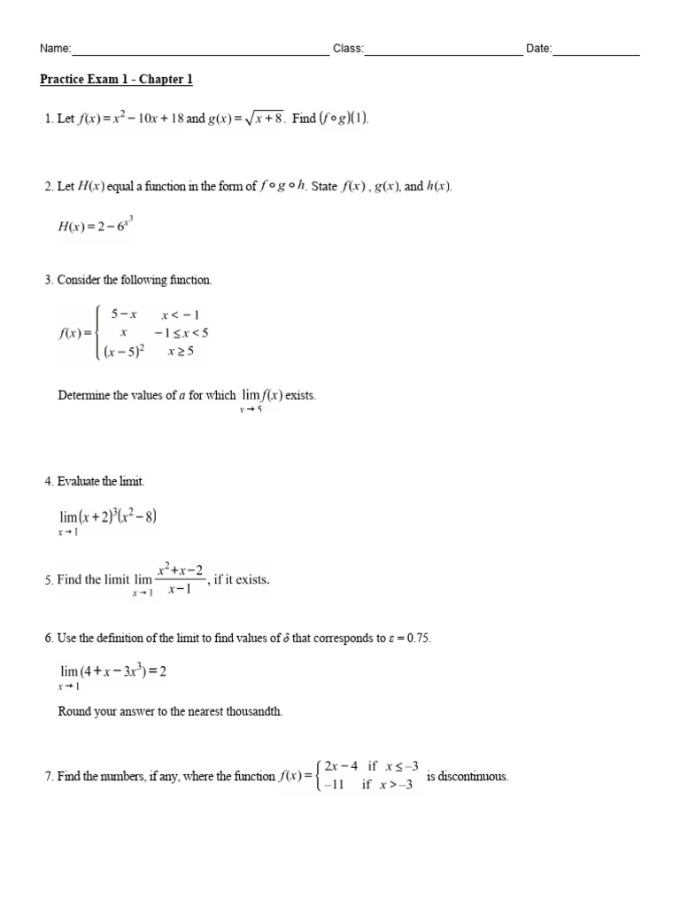 Practice Exam 1 Chapter 1 | PDF