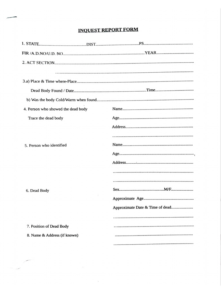 Inquest From | PDF