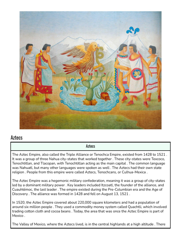 Aztecs | PDF | Pre Columbian Era | Mesoamerica