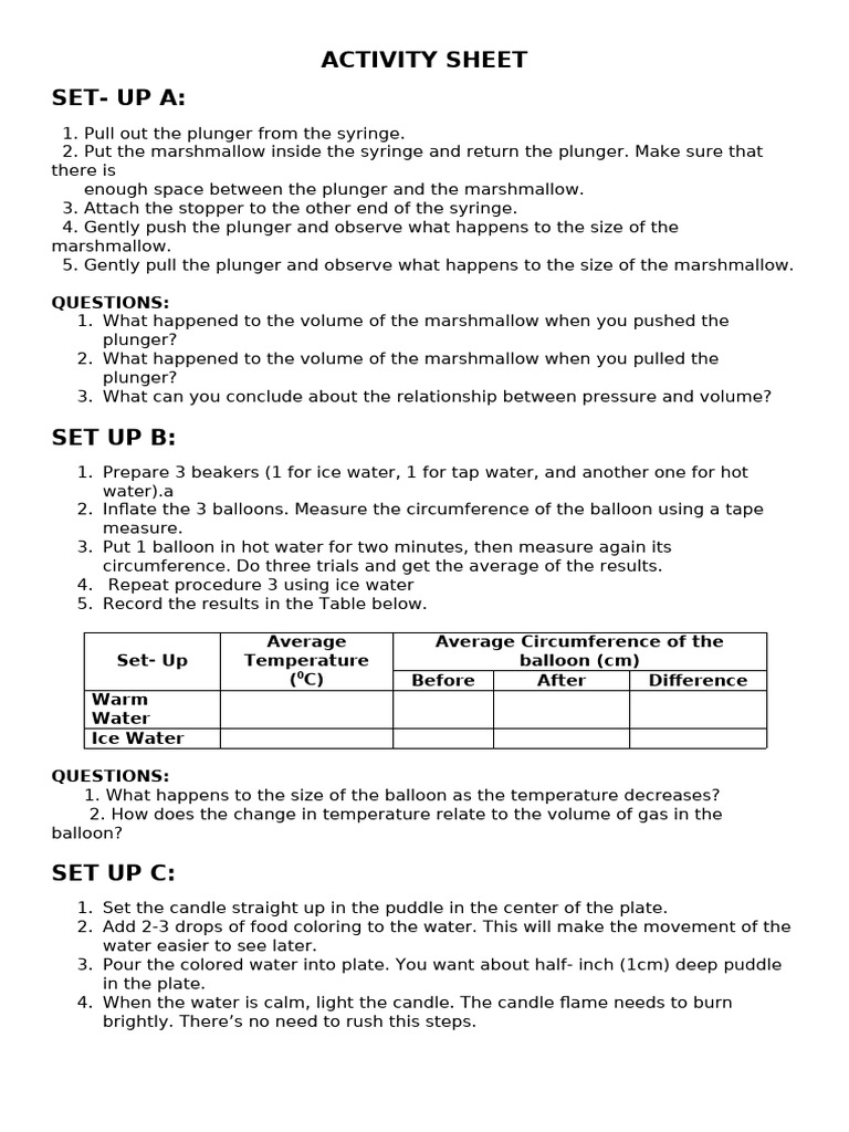Activity Sheet | PDF