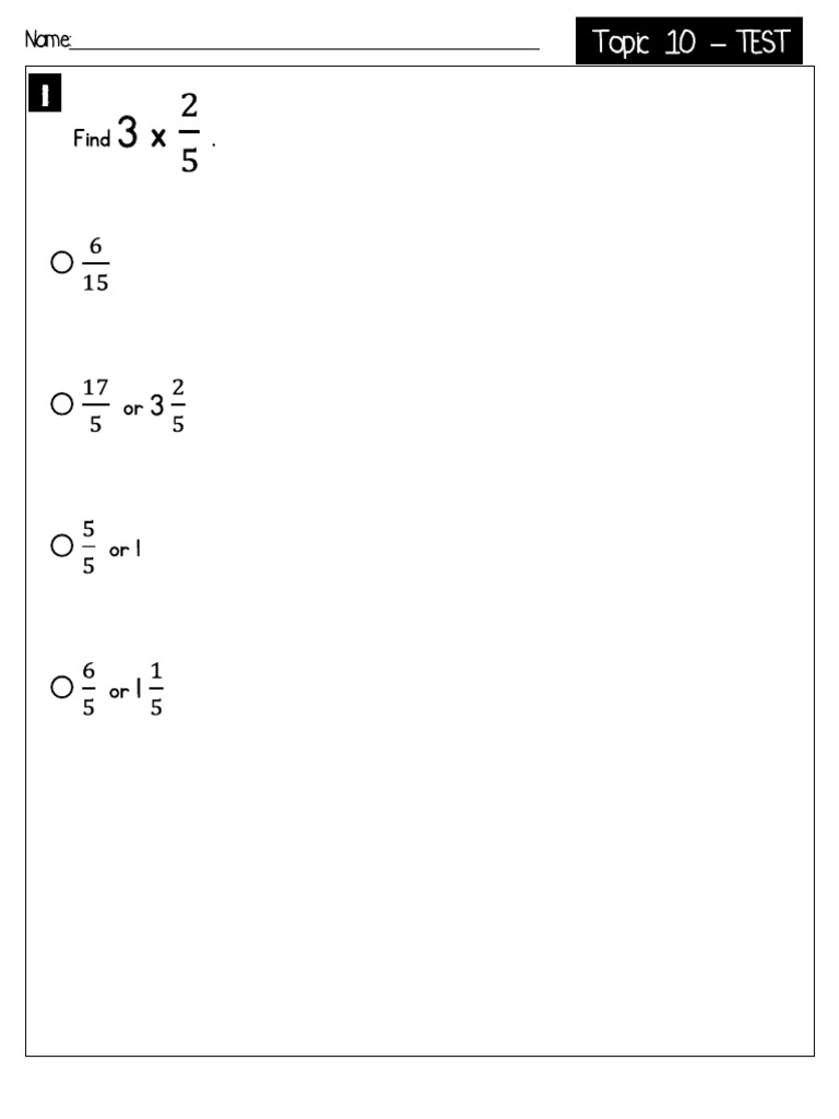 Envision Grade 4 Topic 10 Test | PDF