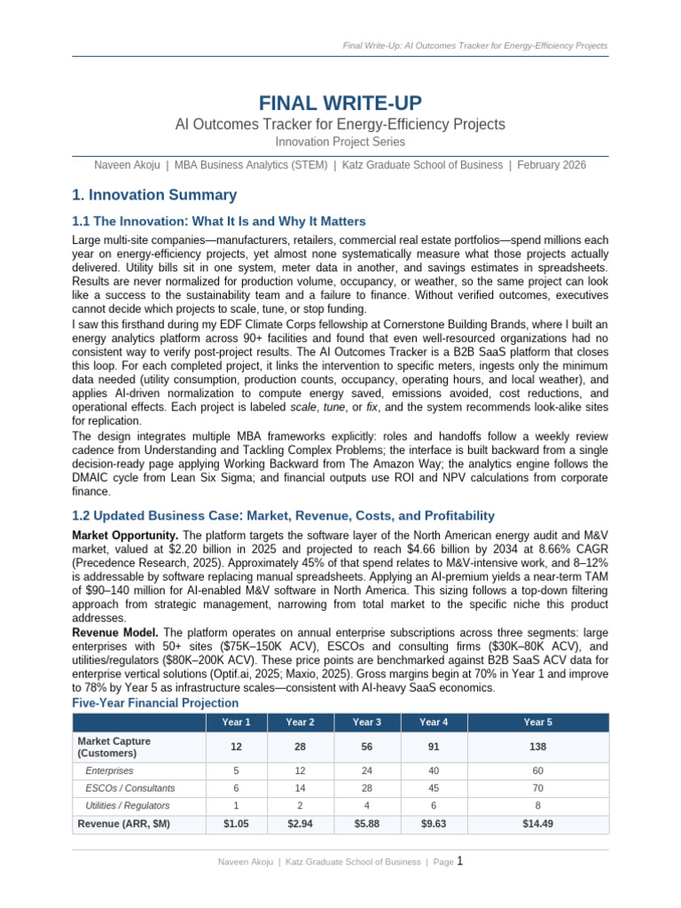 Final WriteUp AI Outcomes Tracker | PDF | Strategic Management ...