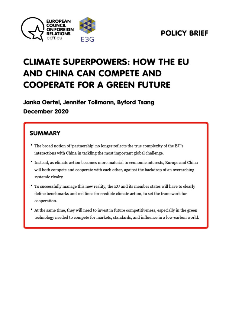 4.17.3.4. Climate Superpowers - How The EU and China Can Compete and ...
