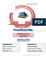 Practical File SQL Queries DBMS