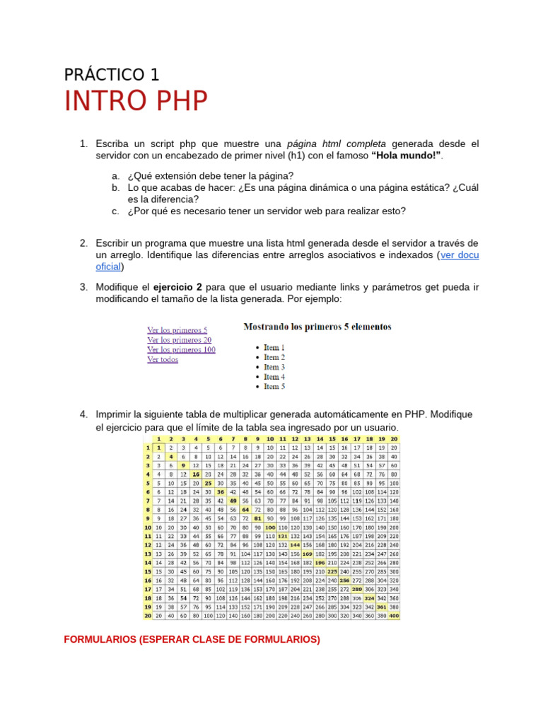 Practico 01 - PHP | PDF | Servidor web | Internet y web