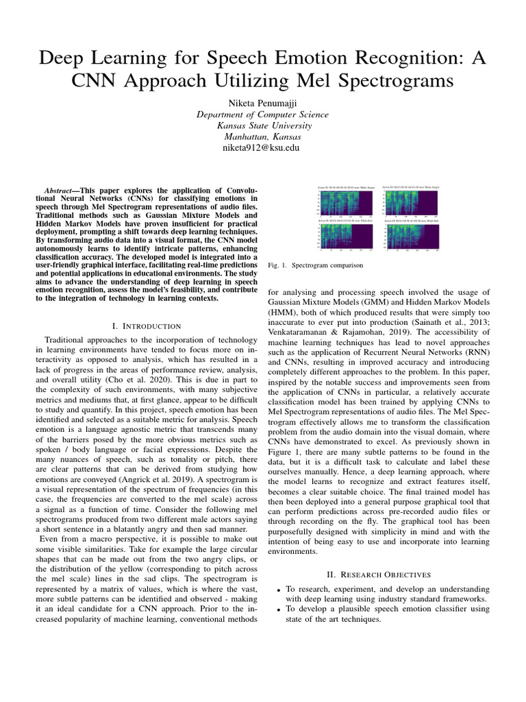 Deep Learning For Speech Emotion Recognition A CNN Approach Utilizing ...