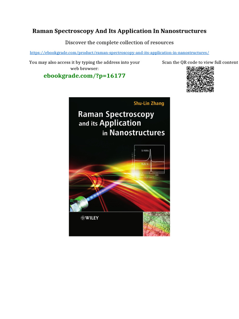Raman Spectroscopy and Its Application in Nanostructures Online PDF | PDF