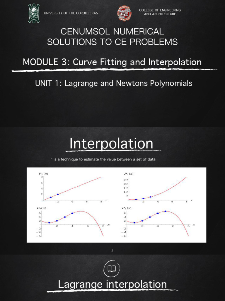 Cenumsol Module 3 Unit 1 Polynomial Interpolation | PDF | Interpolation ...