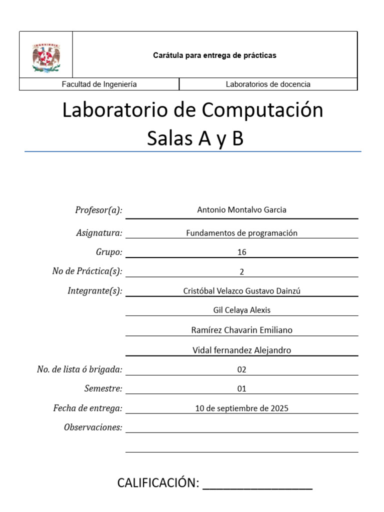 Fundamentos de programación Practica 2 | PDF