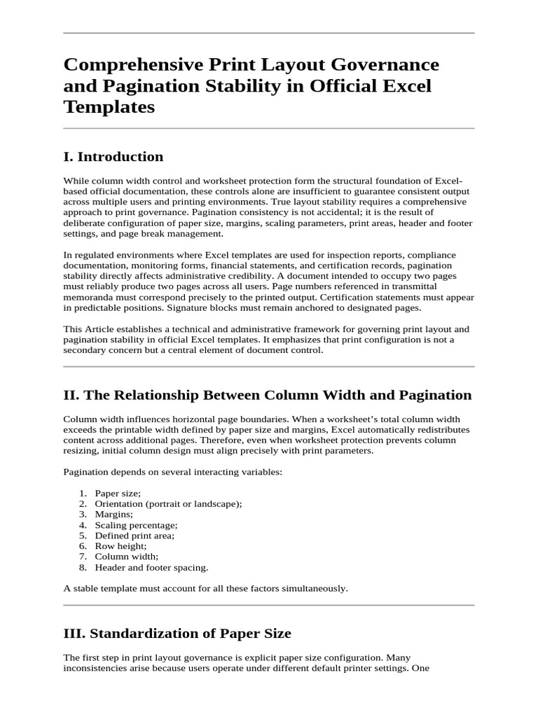 Comprehensive Print Layout Governance and Pagination Stability in ...