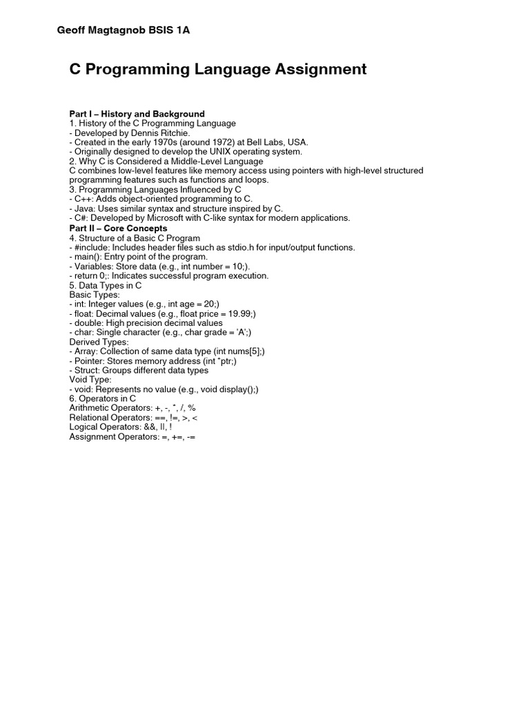 C Programming Language Assignment-1.PDF 20260212 122313 0000 | PDF