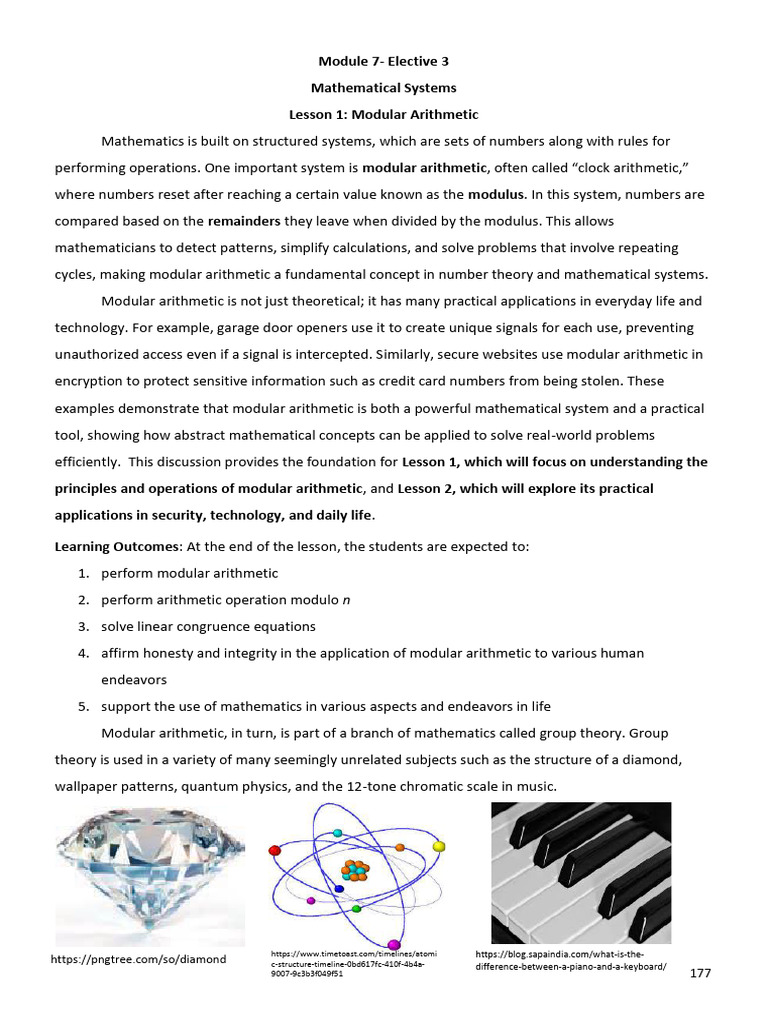 Module 7 Elective 3 Mathematical Systems | PDF | Division (Mathematics ...