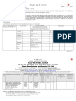 T-12-070 Tender for Purchase of Used Steel Work Rolls