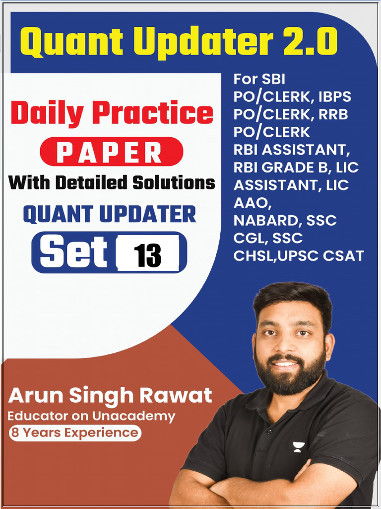 Practice Set 13 Quant Updater 2 0 Daily Free PDF For Practice For | PDF ...