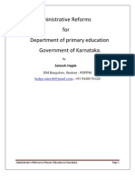 Administrative Reforms For Department of Primary Education Government of Karnataka